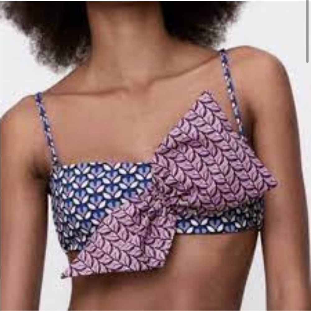 Zara Bandeau & Bow Bikini Top NWT